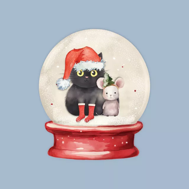 Tischset Holly Jolly  Schneekugel blau