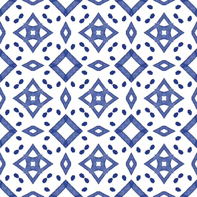Kissen Boho Indigo Muster