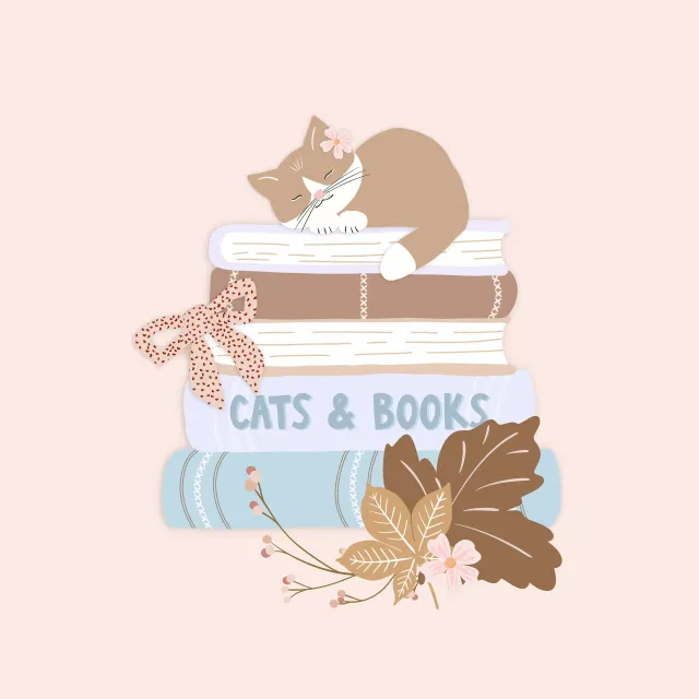 Kissen Katze auf Buch Bücherliebe