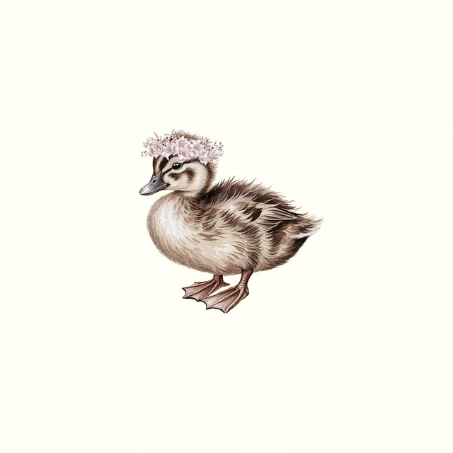 Kissen Ente Küken Baby Blumenkranz