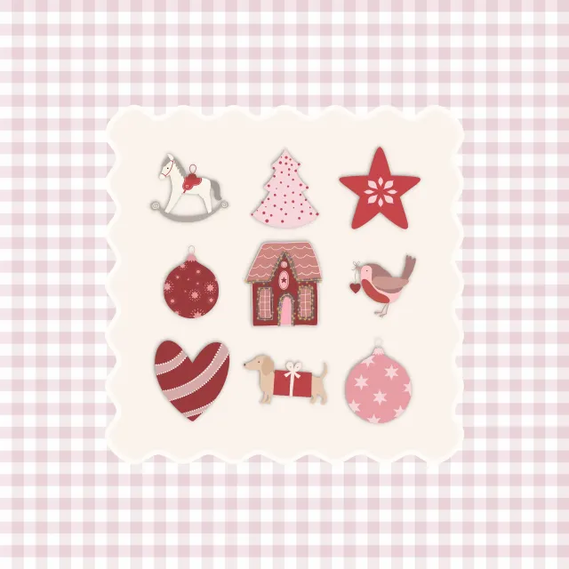 Kissen Weihnachtskissen Mix mit Karo