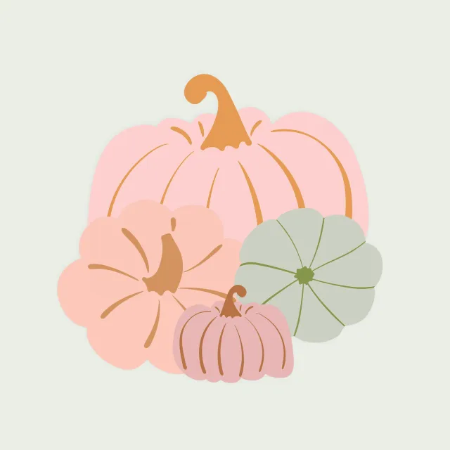 Kürbisse Herbst Pastel Mintgrün