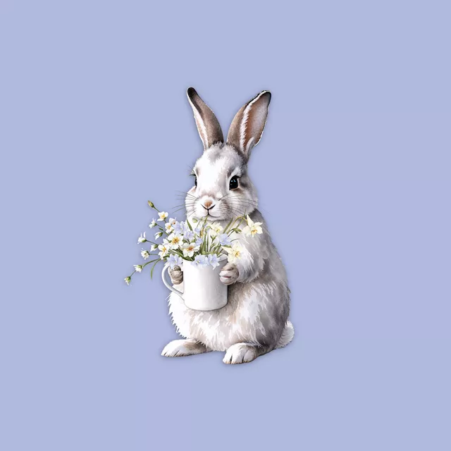 Tischdecke Hase mit Tasse Blau