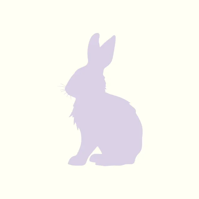 Kissen Hase Silhouette Lila Creme