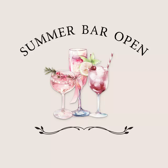 Kissen Sommer Bar Cocktails Rosa