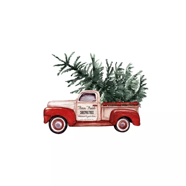 Sitzkissen Cottage Christmas Truck