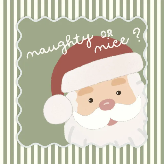 Sitzkissen Naughty or Nice Santa Nikolaus Weihnachtsmann