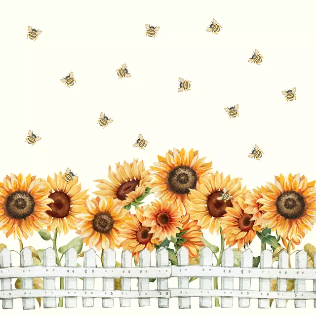 Kissen Sonnenblumen und Bienen