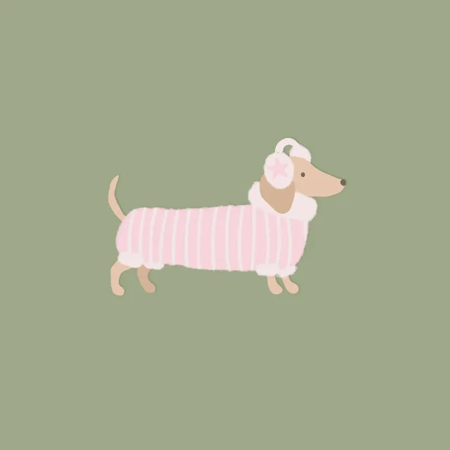 Geschirrtücher Dackel mit Pulli Rosa Winter