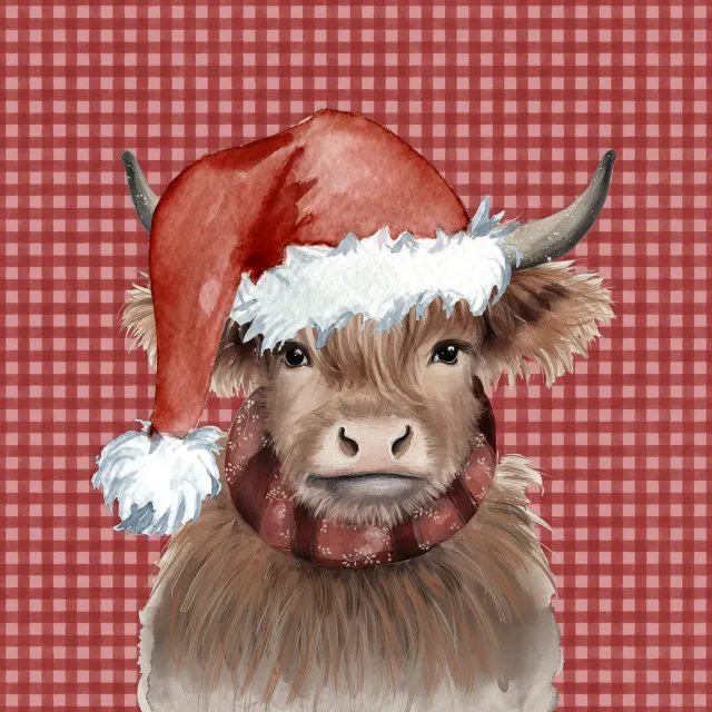 Sitzkissen Zottelige Kuhe  Santa Claus