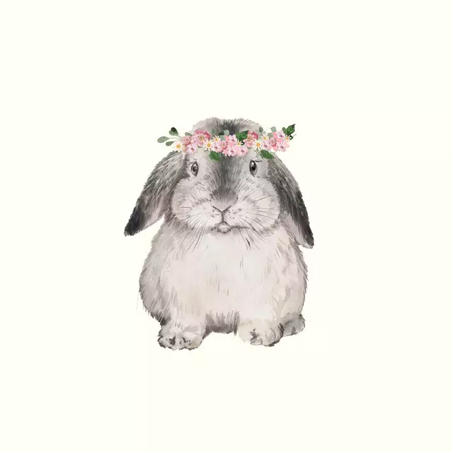 Tischläufer Hase mit Blumenkranz Mopsi