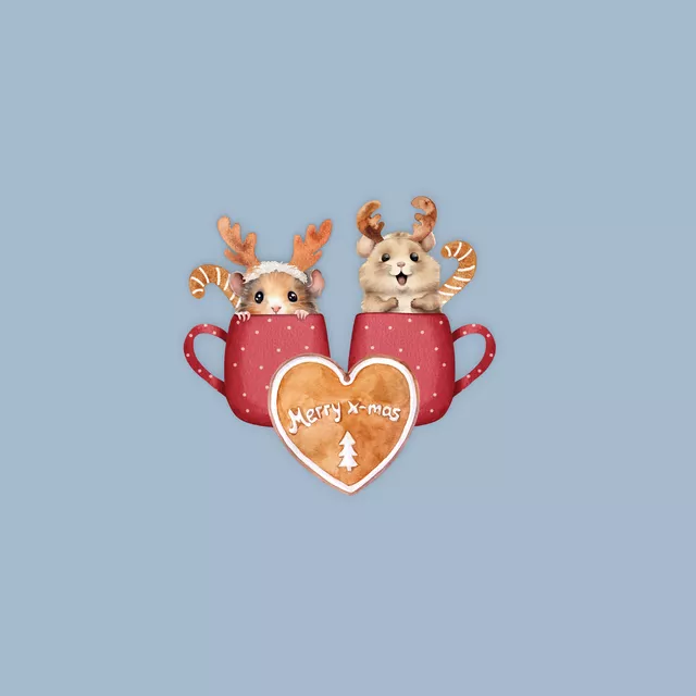 Kissen Holly Jolly Hamster Tasse