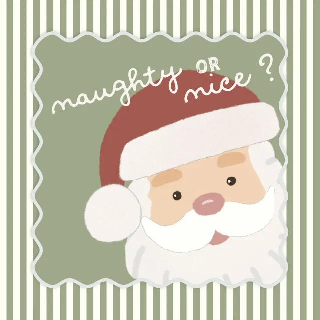 Kissen Naughty or Nice Santa Nikolaus Weihnachtsmann