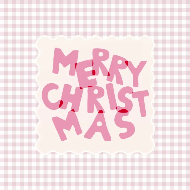 Geschirrtücher Merry Christmas Pink Gingham Karo