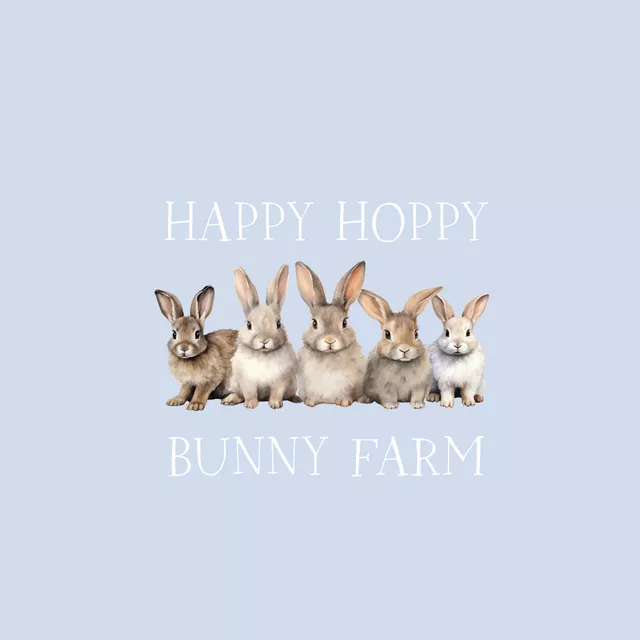 Kissen Happy Hoppy Bunny Farm Cottage