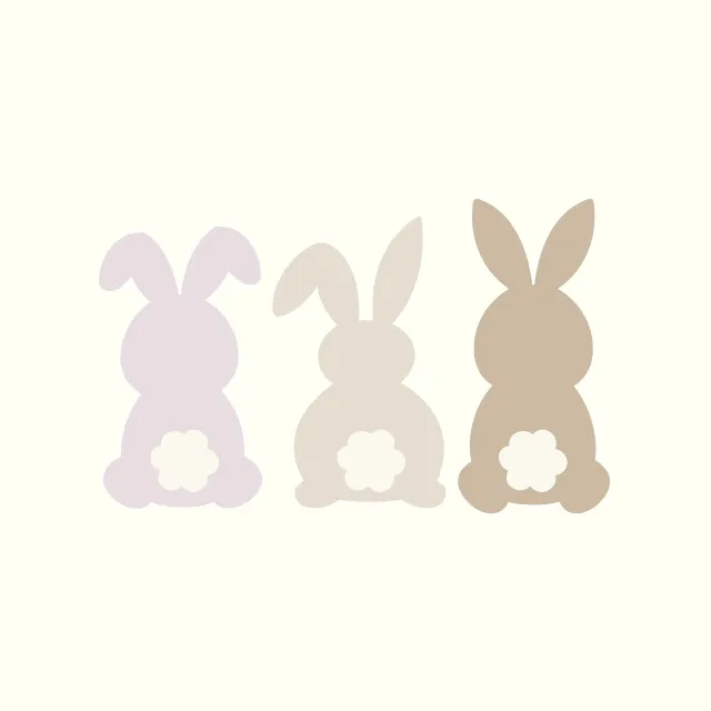 Kissen Drei Hasen Lila Beige