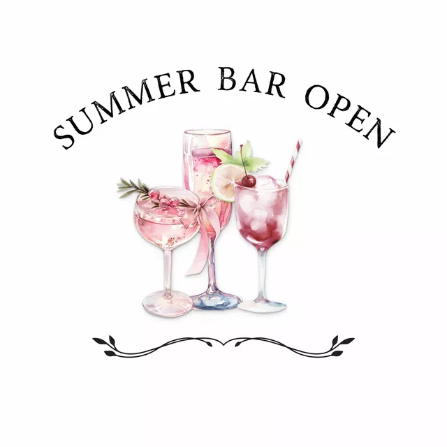 Kissen Summer Bar Open Pink Cocktails