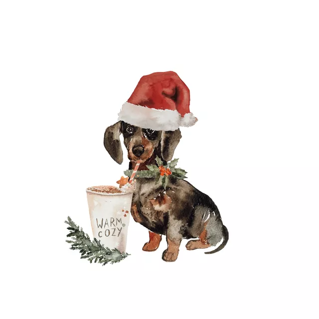 Servietten Cottage Christmas Dackel Hund