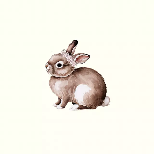 Kissen Hase Baby Blumenkranz