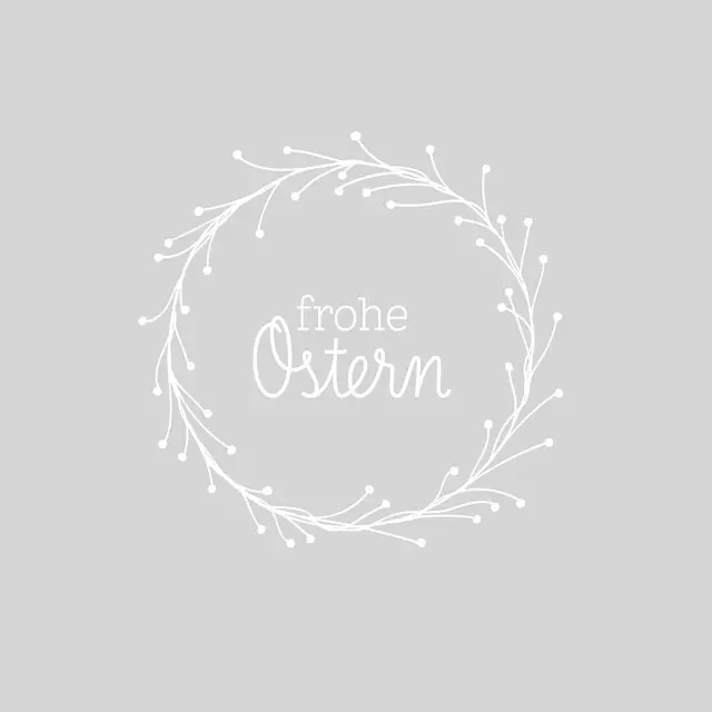 Tischset Osterkranz grey & white
