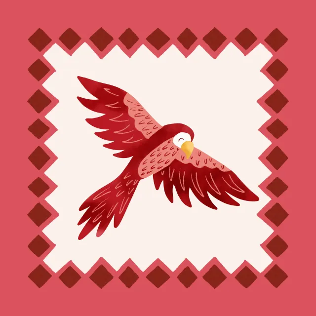 Kissen Parrot red