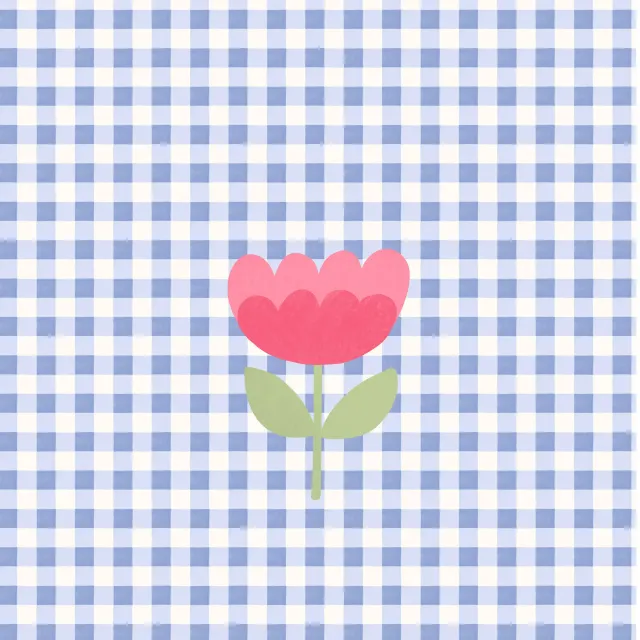 Kissen Hello Spring Blume Karo