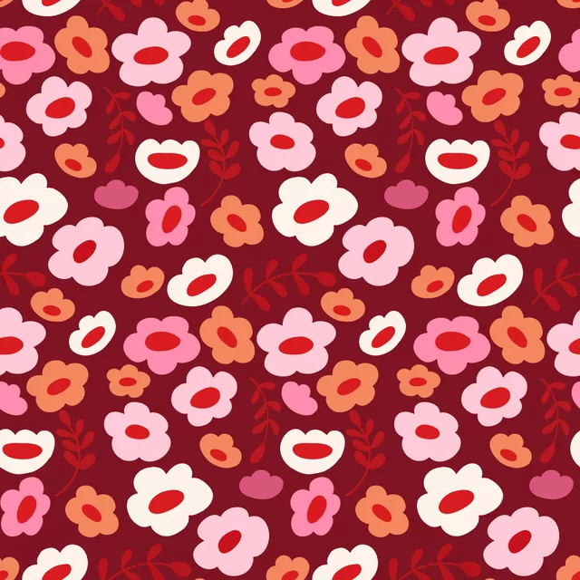 Kissen Frühlingswiese Rot
