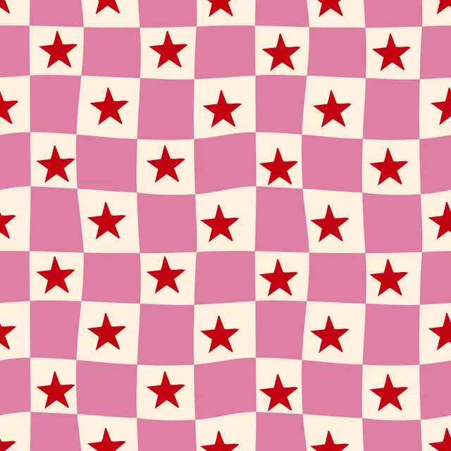 Bettwäsche Karo und Sterne Pink