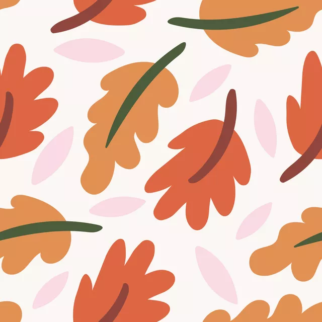Kissen Leaves Pattern Red