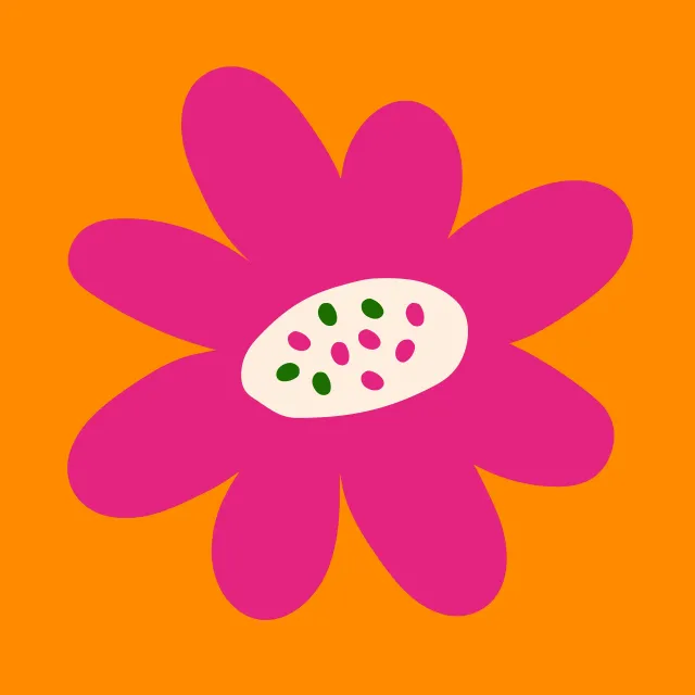 Kissen Bold Flower Orange