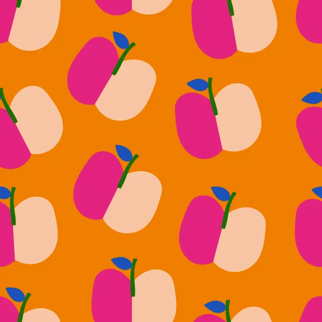 Kissen Apple Pattern Orange