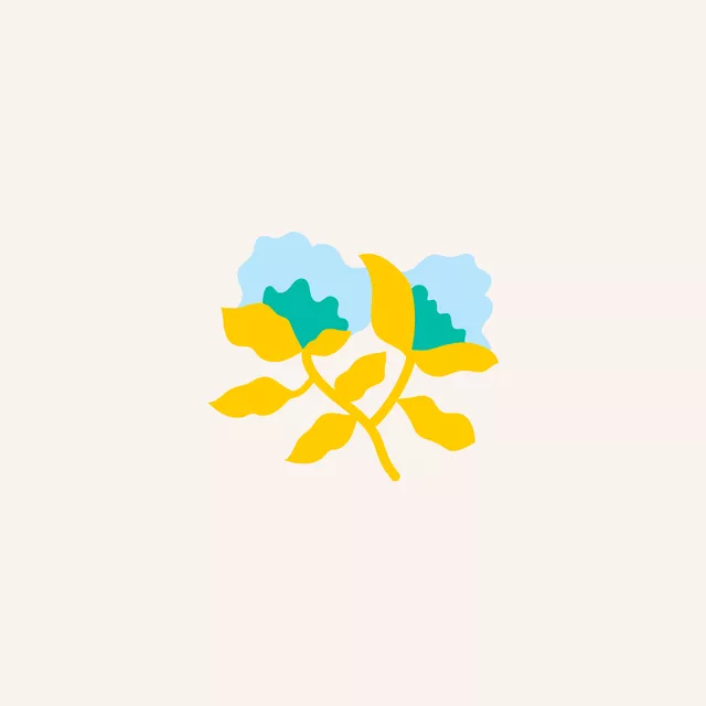 Tischset Sweet Flower Yellow Blue