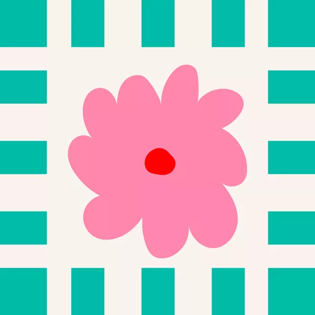 Kissen Sweet Flower Pink Squares