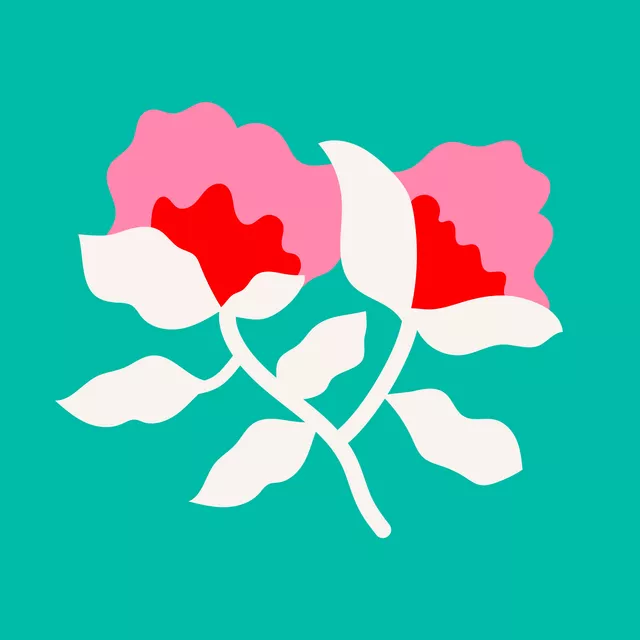Kissen Sweet Flower Pink Red