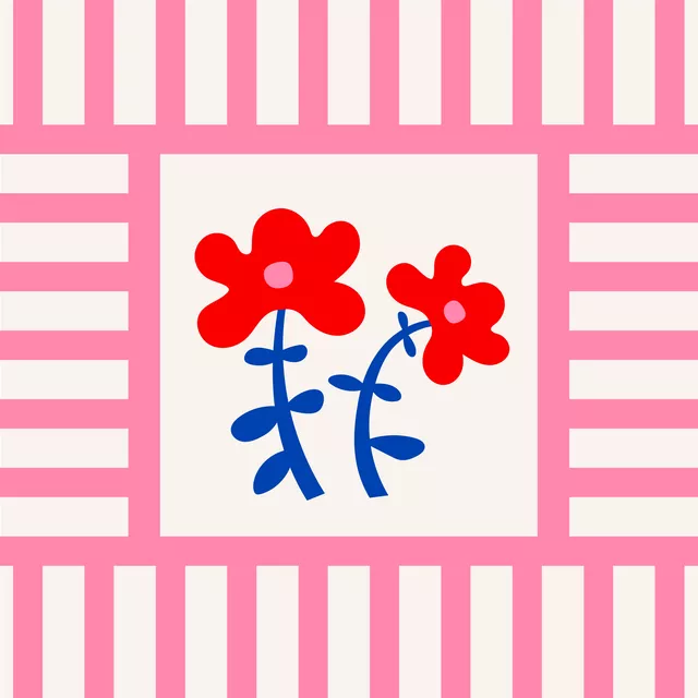 Kissen Sweet Flower Stripes