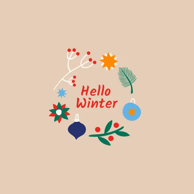 Kissen Hello Winter Cinnamon