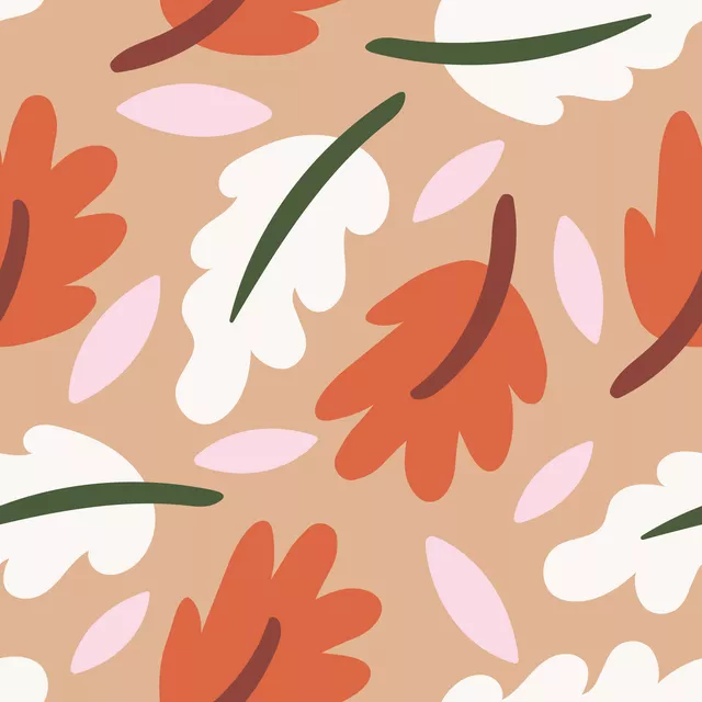Kissen Leaves Pattern Brown