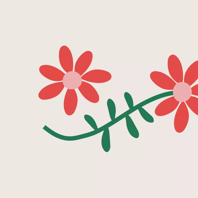 Kissen Flowers 2 Red Green