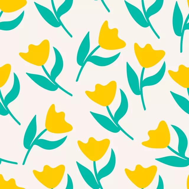 Tischset Sweet Flower Pattern Yellow