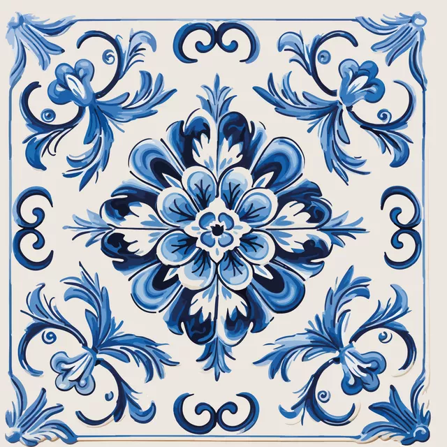 Bodenkissen Floral Fliesen - Lisabon