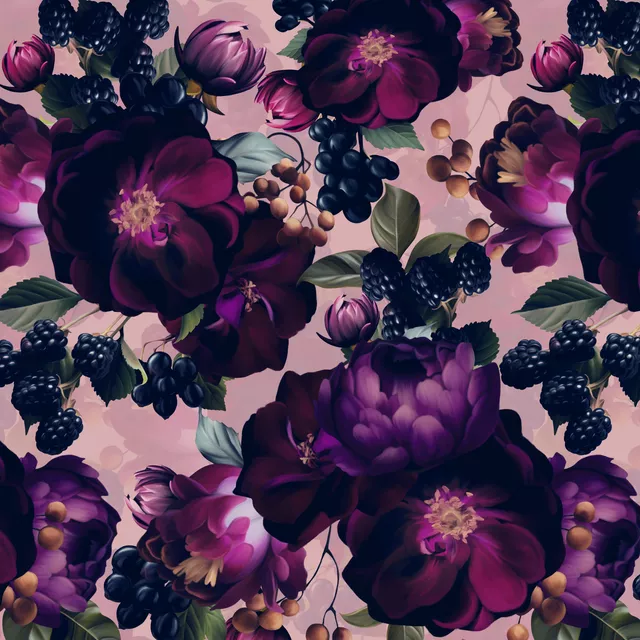 Kissen Barocke Winter Blumen 1