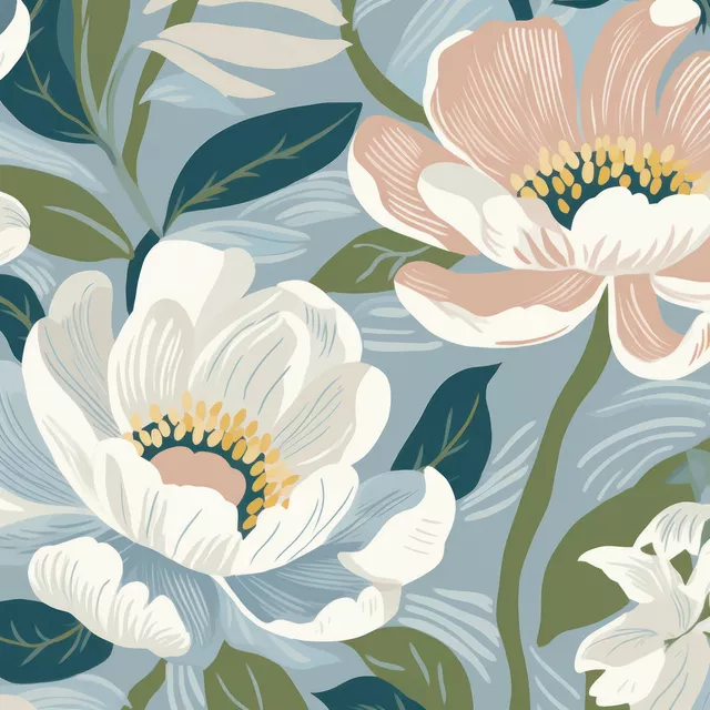 Dekovorhang Midcentury Modern Floral 1