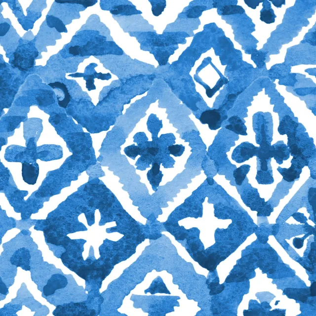 Bettwäsche Shibori Blaue Rhomben 1