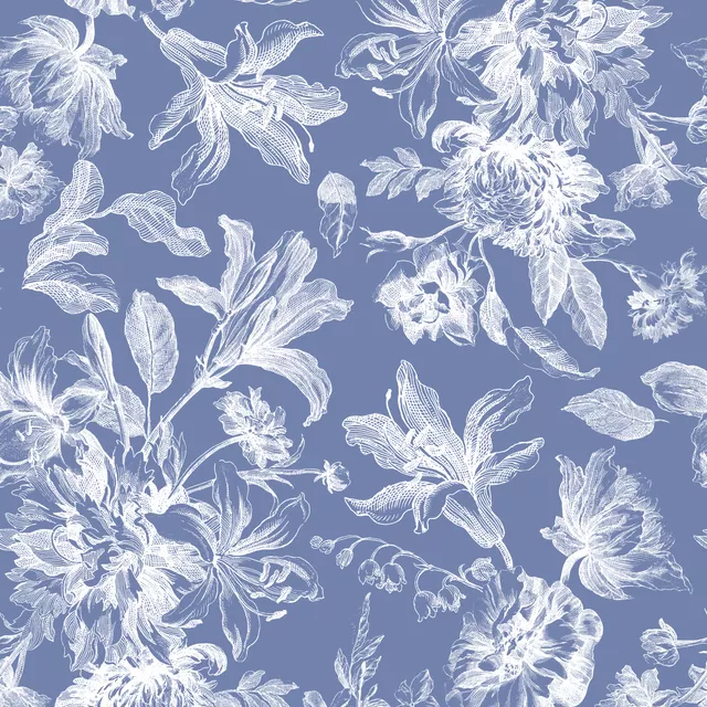 Tischdecke Weiße Blumen - Toile DeJouy