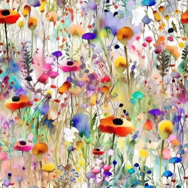 Bettwäsche Abstrakte Wildblumen Wiese 1