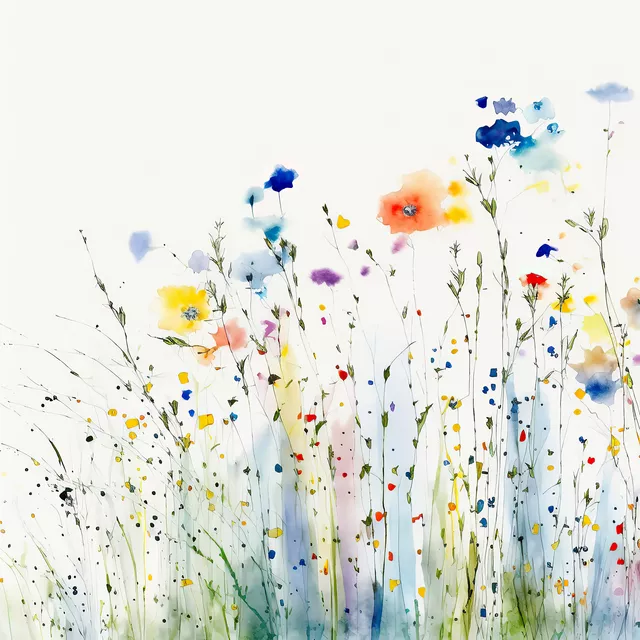 Kissen Wasserfarben Wildblumenwiese 1