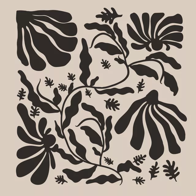 Tischdecke Blockprint Sommer Blumen 2
