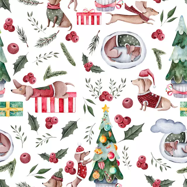Tischset Dackel Weihnachten