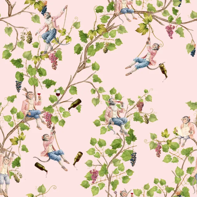 Kissen Rococo Affen Garten Party