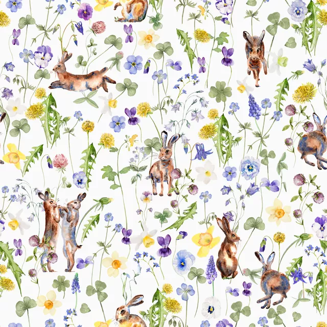 Sitzkissen Osterhasen in Blumenwiese